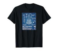 SR-71 Schéma Technique du Plan d'oiseau Noir - Aviation T-Shirt