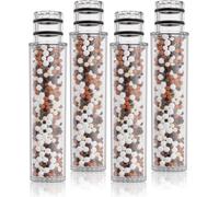 SR SUN RISE Lot de 4 cartouches filtrantes pour pommeau de douche - Contre le calcaire, l'eau dure, le chlore résiduel, les métaux lourds et les bactéries