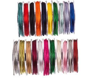 SR SUPER RIBBONS®™ - Bobine complète de 3 mm de Cordon en Soie satinée, 20 mètres sur Bobine - Blanc