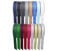 SR Super Ribbons Ruban gros-grain de qualité supérieure 3 mm 6 mm 10 mm 15 mm 25 mm 40 mm 20/50 m sur bobines en plastique rigide, Vert, 10mm x 20m
