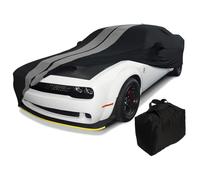SR1 Performance Ultraguard Housse de Voiture intérieure en Satin Extensible Compatible avec Dodge Challenger 2008 à 2019 (Noir/Gris)