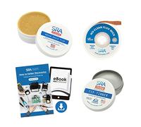 SRA Kit de mise à niveau de soudure - Pâte à souder à flux électronique en colophane fabriquée aux États-Unis, pointe sans plomb pour l'entretien du fer, mèche à dessouder en cuivre de 3 m, guide de