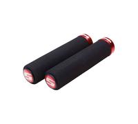 SRAM 00.7915.068.020 Poignée souple avec blocage de vis pour Grip Shift, 129 mm, avec pince et bouchon d'extrémité, noir/rouge (1 paire)