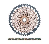 SRAM Kit d'Usure Cassette XX1 Eagle XG-1299 + Chaîne PC XX1 Eagle 12vit. brun/coloré 10-52
