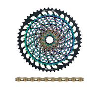 SRAM Kit d'Usure Cassette XX1 Eagle XG-1299 + Chaîne PC XX1 Eagle 12vit. jaune/coloré 10-52
