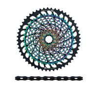 SRAM Kit d'Usure Cassette XX1 Eagle XG-1299 + Chaîne PC XX1 Eagle 12vit. noir/coloré 10-52