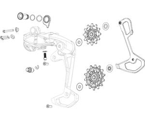 SRAM Unité de chape de dérailleur pour Rival E1 XPLR AXS