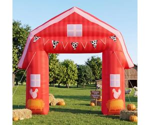 Sratte Arche gonflable de ferme de 2,7 m - Décoration extérieure - 5 lumières LED intégrées - Pour fête prénatale, premier rodéo, anniversaire, cowboy occidental, cow-girl, fête, cour, jardin, pelouse