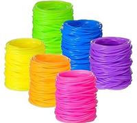 Sratte Bracelets en gelée de silicone arc-en-ciel fluo extensible des années 80 - Accessoires multicolores phosphorescents pour adultes et femmes, 5.5 cm/ 2.16 inches, Silicone