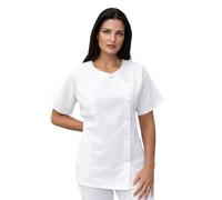 SRC Création Blouse Tunique Médicale Blanche pour Femme - Polycoton 65/35 - Oeko-TEX - Col Rond et Manches Courtes - S - 1 - Blanc - Lot de 1