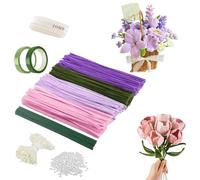 Srcasy 400 Pcs Fil Chenille, Kit Bouquet Cure Pipe Chenille, Chenille Loisir Creatif, Fil Chenille Bouquet De Fleurs Créations, Adapté Aux Fournitures De Fleurs Et De Décoration DIY
