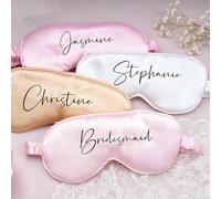 SrchJoy Masque pour les yeux personnalisé pour dormir - Nom personnalisé sur le masque de sommeil pour demoiselle d'honneur - 24 couleurs - Masque de sommeil personnalisé pour enterrement de vie de