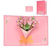 srclo Carte de vœux pop-up 3D - Bouquet de fleurs comme cadeau pour partenaire, cadeau pour maman ou femme comme carte d'anniversaire, carte de mariage, pour la fête des mères, la journée de la femme,