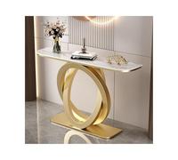 SRDCAIM Console Meuble Console d'entrée Moderne, Table étroite pour Couloir, Tables d'appoint contemporaines pour Salon, Hall d'entrée ou Balcon(Gold+White,120cm/47.2in)