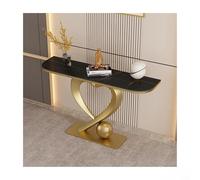 SRDCAIM Console Moderne, Table d'entrée, Table de Couloir, Table d'appoint contemporaine pour Salon, Chambre à Coucher, Balcon, Appartement, Bureau(Gold+Black,120cm/47.2in)