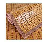 SRDCAIM Tapis de Couchage en Bambou, Matelas de Mahjong Lisse et rafraîchissant pour l'été, Tapis de Mahjong Respirant et Pliable, Matelas de climatisation pour lit(Khaki,50x165cm/20x65in)