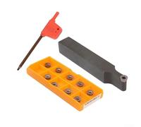 SRDPN1616H08 Porte-outils de tournage externe 16 x 100 mm avec 10 inserts en carbure RPMT08T2M0E-JS pour applications de fabrication et de travail des métaux CNC