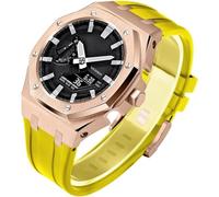 SRDRK Boîtier de montre en acier inoxydable Gen 5 + kit de modification de bracelet en caoutchouc fluorescent, pour montre GA2100/2110 GM2100, kit de conversion de lunette, pour hommes et femmes