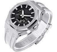 SRDRK Boîtier de montre en acier inoxydable Gen 5 + kit de modification de bracelet en caoutchouc fluorescent, pour montre GA2100/2110 GM2100, kit de conversion de lunette, pour hommes et femmes