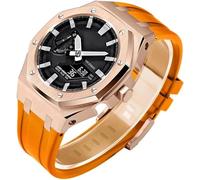 SRDRK Boîtier de montre en acier inoxydable Gen 5 + kit de modification de bracelet en caoutchouc fluorescent, pour montre GA2100/2110 GM2100, kit de conversion de lunette, pour hommes et femmes