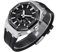 SRDRK Boîtier de montre en acier inoxydable Gen 5 + kit de modification de bracelet en caoutchouc fluorescent, pour montre GA2100/2110 GM2100, kit de conversion de lunette, pour hommes et femmes