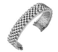 SRDRK Bracelet de montre classique en acier inoxydable massif, 13, 17, 20mm, pour Role X Oyster Perpetual DateJust, argent, or, pour hommes(H,20mm)