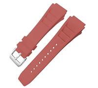 SRDRK Bracelet de montre en caoutchouc 20mm 25mm pour Richard Spring Bar Silicone Mille Sport Bracelet de montre Bracelet étanche souple(Red pin buckle)