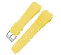 SRDRK Bracelet de montre en caoutchouc 20mm 25mm pour Richard Spring Bar Silicone Mille Sport Bracelet de montre Bracelet étanche souple(Yellow pin buckle)
