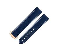 SRDRK Bracelet De montre en tissu Nylon bleu 20mm, adapté au bracelet Omega pour AT150 Seamaster 300 Planet Ocean De Ville Speedmaster, bracelet De montre à extrémité incurvée(Blue 6)