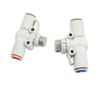 SRDRK Lot de 10 contrôleurs de vitesse SMC en ligne, AS1002F AS2002F AS2052F AS3002F AS4002F, soupape de contrôle de débit pneumatique à bouton-poussoir pour tuyau de 4 à 12 mm (AS2002F-06A)