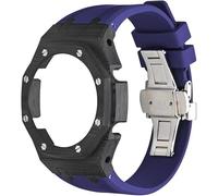 SRDRK Modified Ga2100 3ème boîtier de mise à niveau en fibre de carbone pour homme, boucle papillon en acier inoxydable, bracelet en caoutchouc fluor, compatible avec les accessoires de montre Ga2110