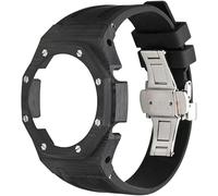 SRDRK Modified Ga2100 3ème boîtier de mise à niveau en fibre de carbone pour homme, boucle papillon en acier inoxydable, bracelet en caoutchouc fluor, compatible avec les accessoires de montre Ga2110