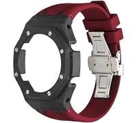 SRDRK Modified Ga2100 3ème boîtier de mise à niveau en fibre de carbone pour homme, boucle papillon en acier inoxydable, bracelet en caoutchouc fluor, compatible avec les accessoires de montre Ga2110