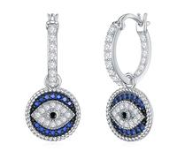 Sreadx Evil Eye Ohrringe Argent sterling 925 Creolen Böser Blick Ohrringe Böses Auge Edelsteine Türkisches Auge Schmuck Frauen Weihnachtsgeschenke