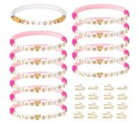 SREBIWO Lot de 12 bracelets JGA pour femme, accessoires JGA pour enterrement de vie de jeune fille, team Bride et autocollants de tatouage JGA Décoration Bride pour rencontres de mariage Cadeau