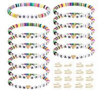 SREBIWO Lot de 12 bracelets JGA pour femme, accessoires JGA pour enterrement de vie de jeune fille, team Bride et autocollants de tatouage JGA Décoration Bride pour rencontres de mariage Cadeau