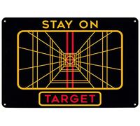 SREELEATHERS Poster en métal « Stay On Target » - Décoration murale pour maison, bar, pub, club, café, salle de jeux, bureau, chambre à coucher, garage - 20,3 x 30,5 cm