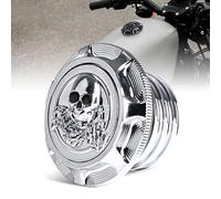 Sresk Couvercle de réservoir de carburant en aluminium compatible avec Harley Sportster XL 1200 883 X48 Road King Softail Dyna Touring Filetage à droite Non ventilé (Chrome)