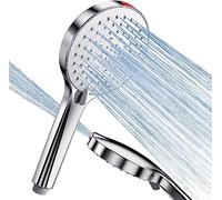 SREWOHS Pommeau de Douche à économie d'eau avec 5 Modes de Jet Pluie sous Pression 125 mm Grand pommeau de Douche à Main Baignoire de Lavage intégrée, carrelage et Animaux de Compagnie, 8.5 L/Min