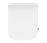 SREWOHS PRO Abattant de WC carré avec système d'abaissement automatique - En Duroplast - Amovible - Fixation par le haut - Fermeture rapide - Facile à nettoyer - 43 x 34,5 cm - Blanc