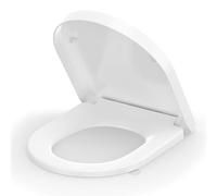 SREWOHS PRO Abattant WC avec Frein de Chute, Cuvette Toilette Forme D, Lunette WC avec Fermeture en Douceur, Lunette Toilette Facile à Nettoyer, Toilet Seat Softclose, Matière en Duroplast, Blanche