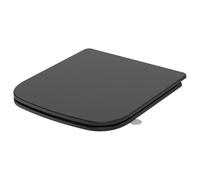 SREWOHS PRO Abattant WC Forme carrée (COURT), Cuvette Toilette avec Frein de Chute, Lunette WC noire, Siège de Toilette, testé jusqu'à 150 kg, Gabarit d'installation inclus,42,3 x 36,1 cm