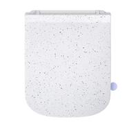 SREWOHS PRO Abattant WC Forme carrée Ultra-mince [COURT], Cuvette Toilette avec Frein de Chute, Lunette WC Blanche, siège de toilette universel de forme carrée, testée jusqu'à 150kg, Marbre blanc