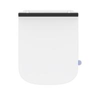 SREWOHS PRO Abattant WC Forme carrée Ultra-mince [COURT], Cuvette Toilette avec Frein de Chute, Lunette WC Blanc avec bordures noires, siège de toilette universel de forme carrée, testée jusqu'à 150kg