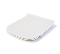 SREWOHS PRO Abattant WC Forme carrée Ultra-mince [COURT], Cuvette Toilette avec Frein de Chute, Lunette WC Blanche, siège de toilette universel de forme carrée, testée jusqu'à 150kg, 42,5 * 34.5CM