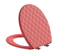 SREWOHS PRO Abattant WC Forme O, Cuvette Toilette avec Frein de Chute, Lunette WC avec Fermeture en Douceur avec Charnières, Toilet Seat Softclose, Abattant WC Formee O, Gabarit, 44,6 x 37,1 CM, Rouge