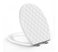 SREWOHS PRO Abattant WC Forme O, Cuvette Toilette avec Frein de Chute, Lunette WC avec Fermeture en Douceur avec Charnières, Toilet Seat Softclose, Abattant WC Formee O,44,6 x 37,1 CM, Blanc