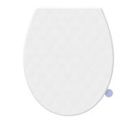 SREWOHS PRO Abattant WC Forme O en PP avec Poignée de Relevage Intégrée, Frein de Chute Double, Motif 3D Effet Cuir, Anti-UV Inaltérable, Quick Release, Fixation Top-Mount, Gabarit + Vidéo, Blanc