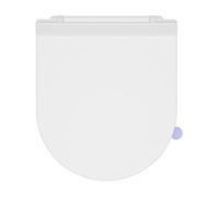 SREWOHS PRO Abattant WC Ultra-mince Forme D [COURT], Lunette de Toilette avec Frein de Chute, Siège de toilette en Urée-formaldéhyde avec fonction détachable, Blanc, 42,5 * 36,2 cm