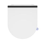 SREWOHS PRO Abattant WC Ultra-mince Forme D[COURT], Lunette de Toilette avec Frein de Chute, Siège de toilette en Urée-formaldéhyde avec fonction détachable, Blanc, 42,5 * 36,2 cm